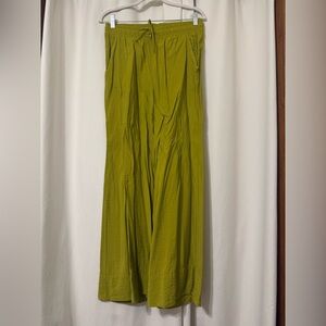 HEMA Chartreuse Wide Leg Drawstring Palazzo Pants Size S
